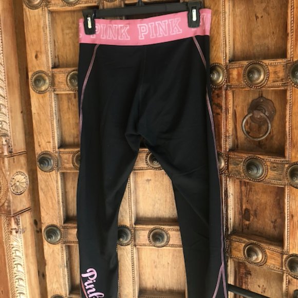 ❤️Black & Pink Flat Waist Cotton Yoga Leggings ❤️ - Picture 5 of 5